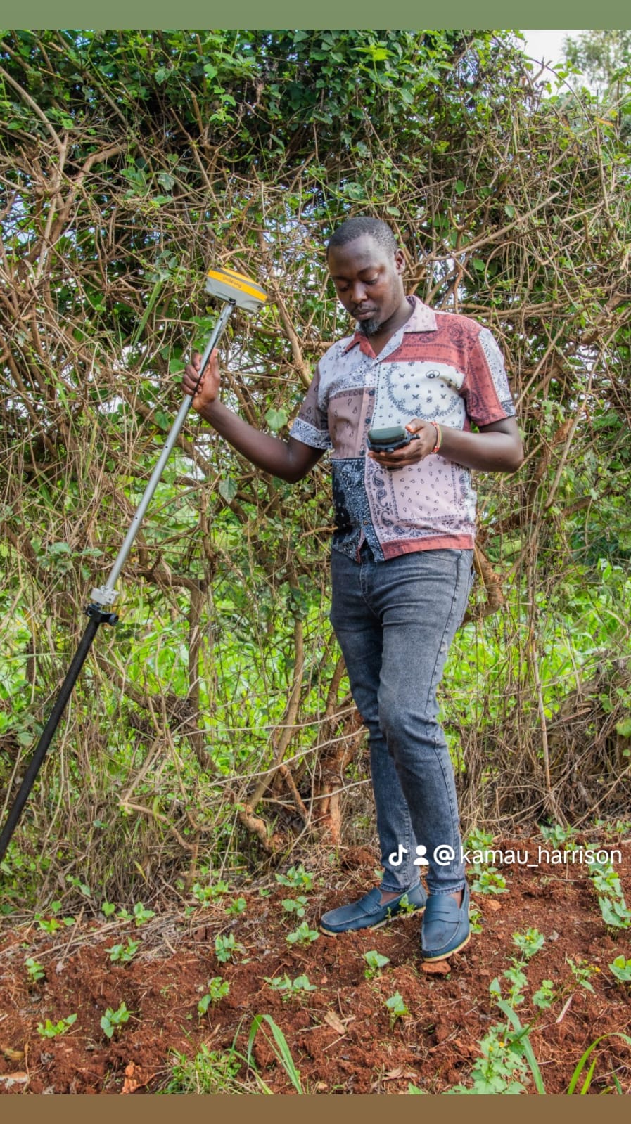 Total station in use